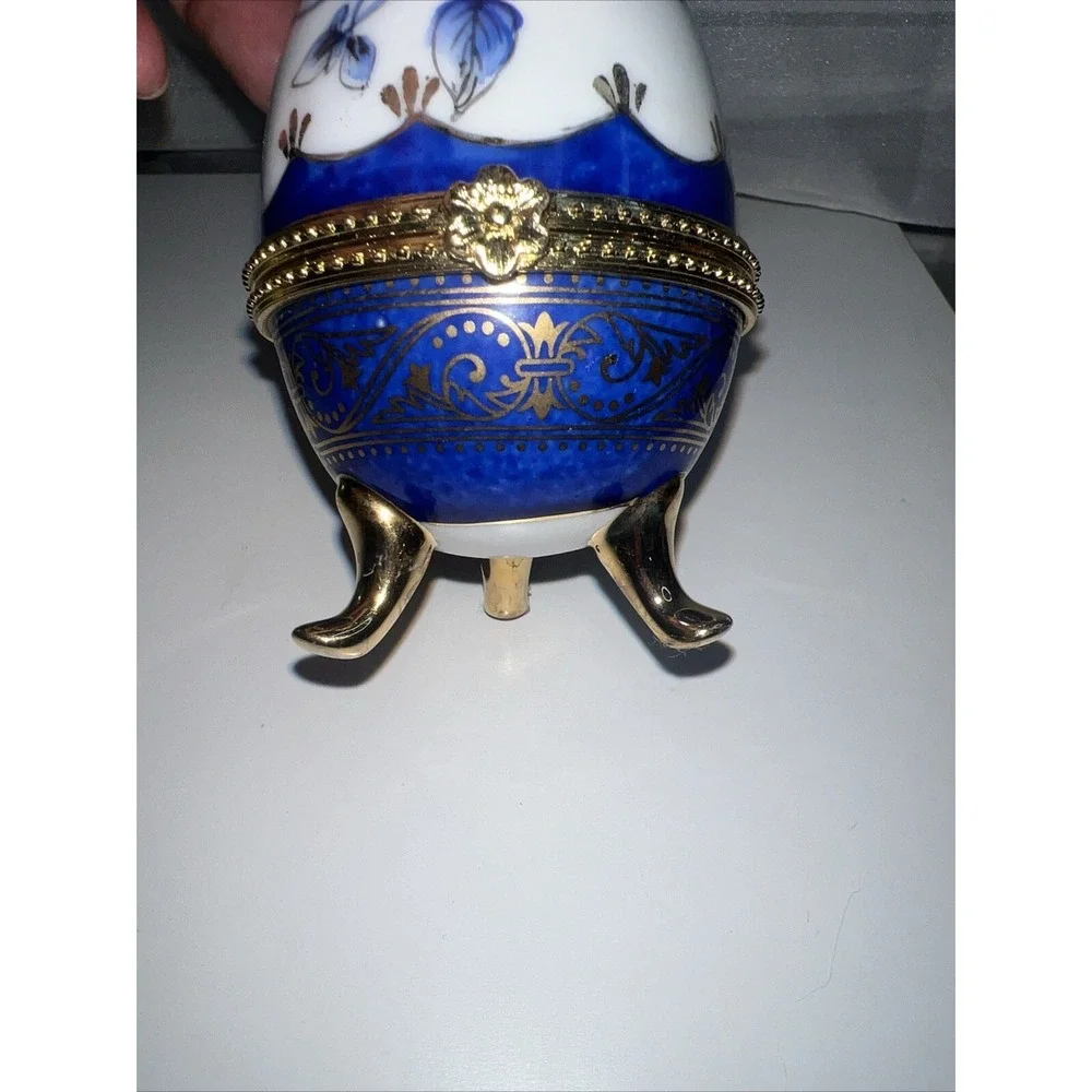 Trinket Boxes-EGG CHINA TRINKET BOXES-SET OF 2